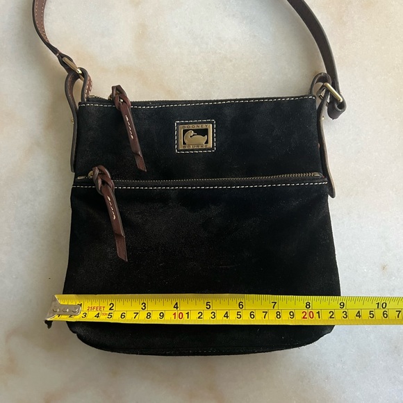 Dooney & Bourke Suede Classic Black Crossbody Mini Chic Preppy Leather Purse - Picture 4 of 8